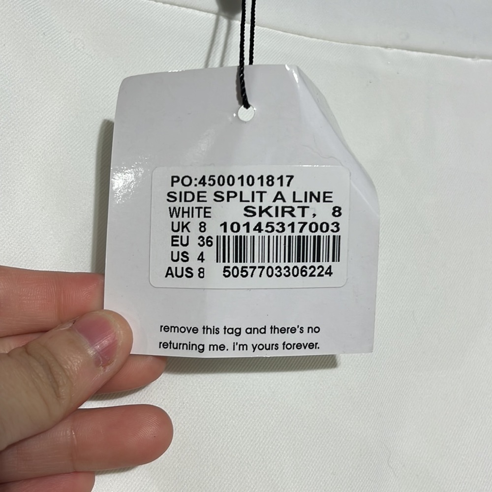 NEW Missguided Side Split A Line White Skirt Size 4 - Picture 4 of 7